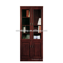 Estante ajustable del archivo / del libro de madera estante caliente de la puerta de cristal de la venta MDF + Acabamiento de papel (T8812)